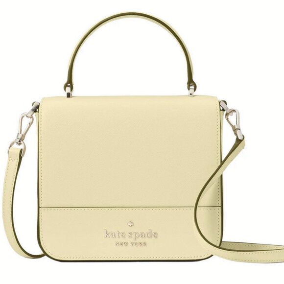 Kate Spade Staci Square Crossbody K7342 Saffiano Leather in Lemon Fondant - Picture 2 of 5